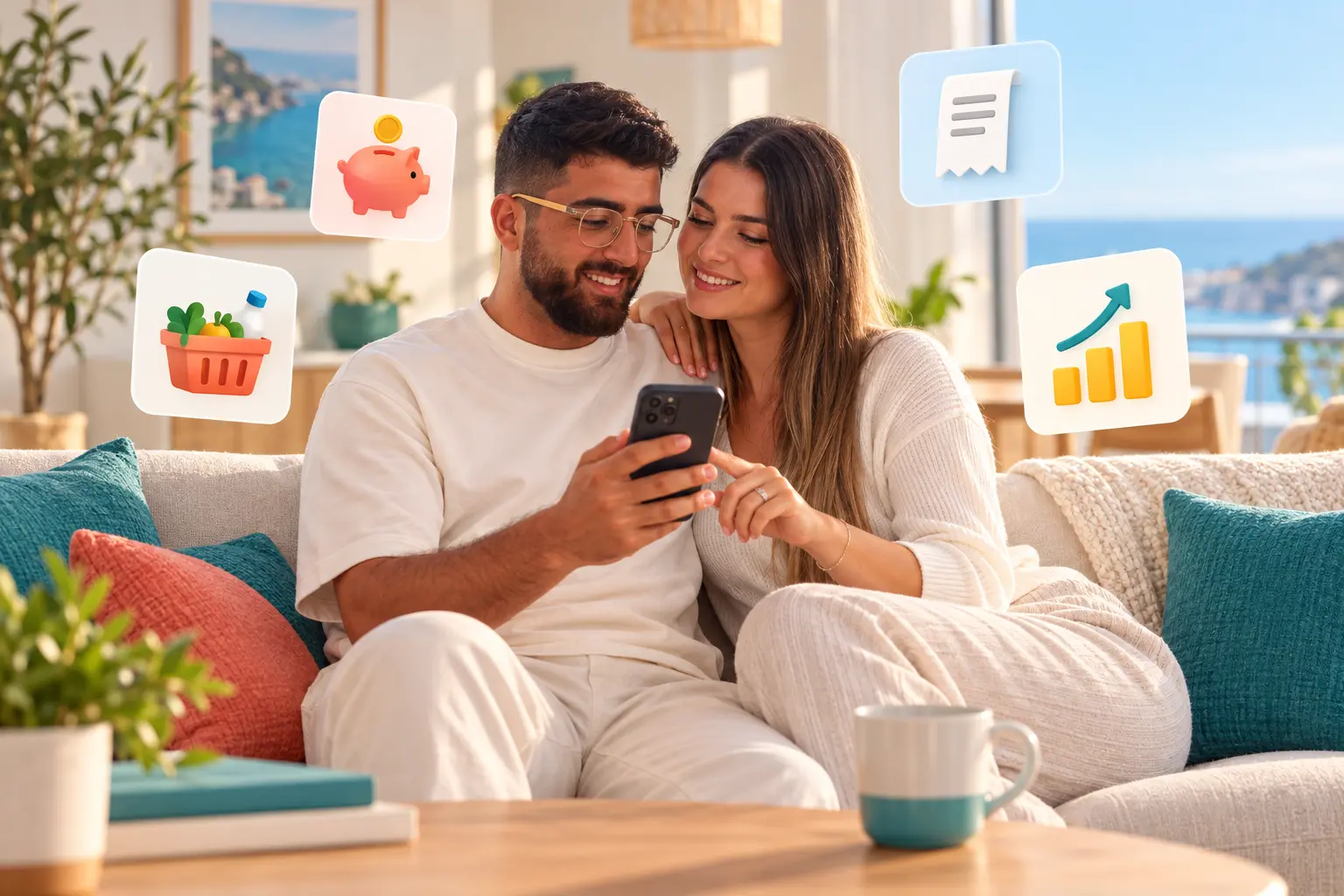 Un couple gère sereinement son budget avec MyMigo.